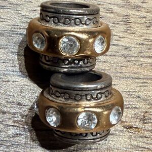 Brighton Gold and Silver Crystal Charms Set of 2